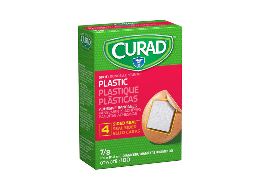 Curad Plaster Spot Plastic Rounded 100 pieces