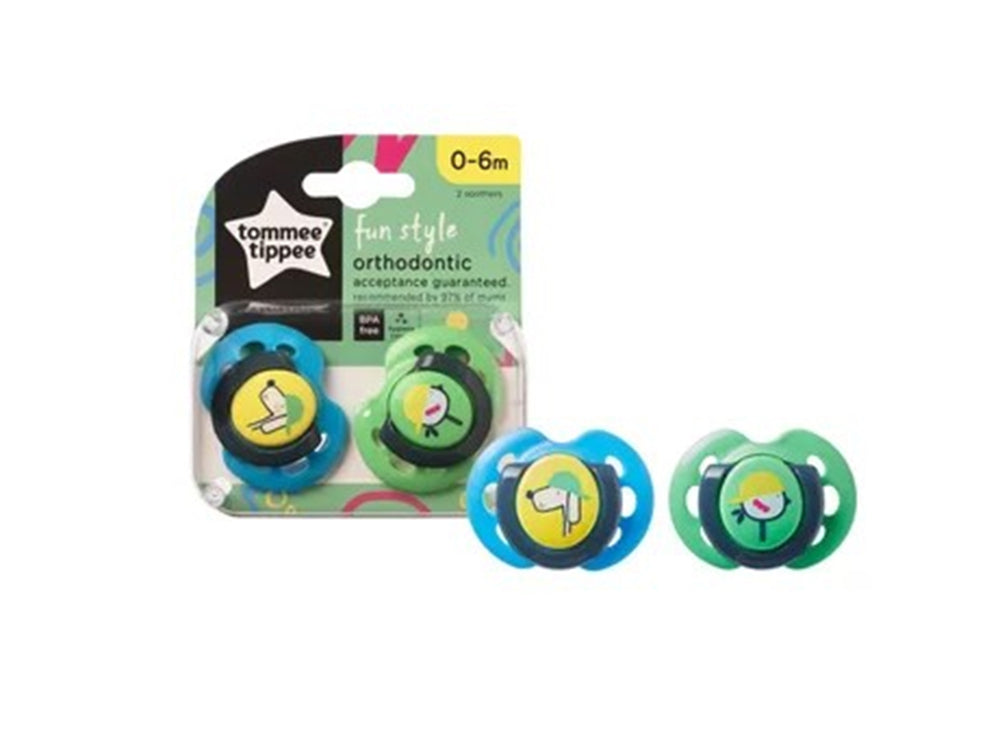 Tommee Tippee Fun Style Ortho 2 Soothers 0-6M 2 pieces