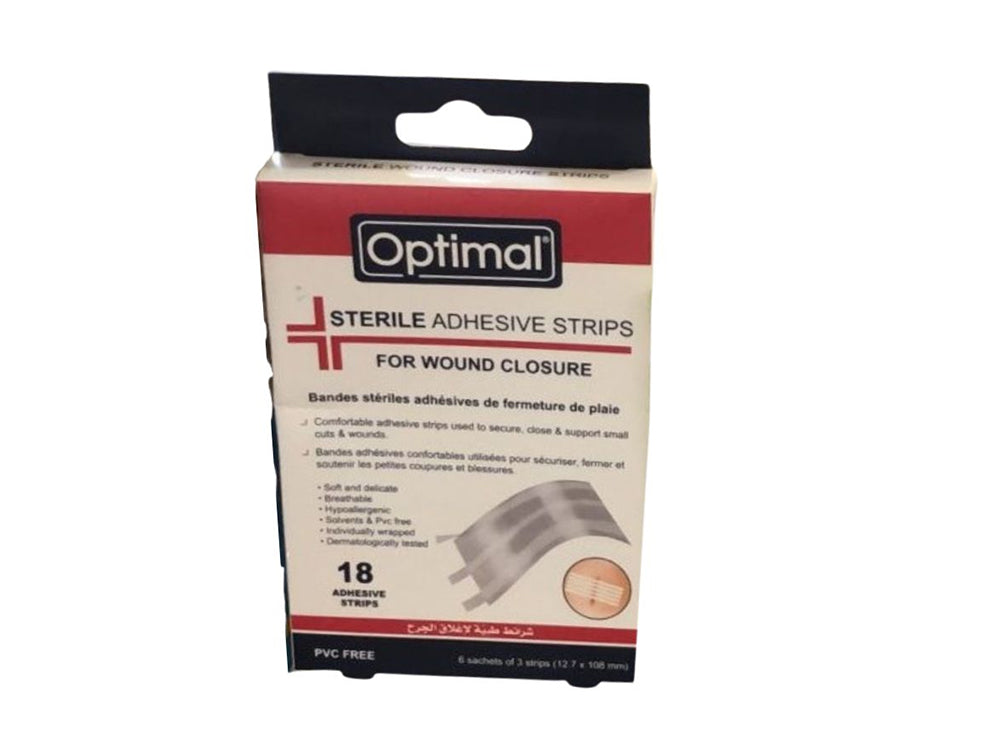 Optimal Wound Closure Adhesive 18 Strips 0.5Inch 6 pieces