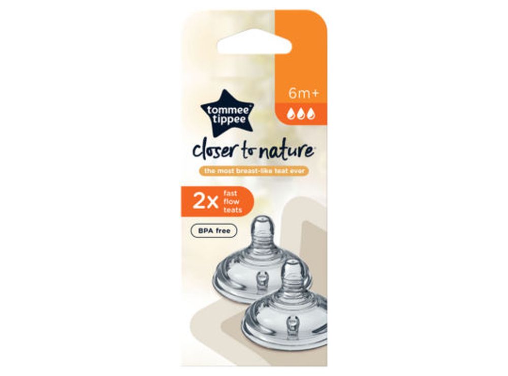 Tommee Tippee Ctn Fast Flow Teats 6M+ 2 pieces