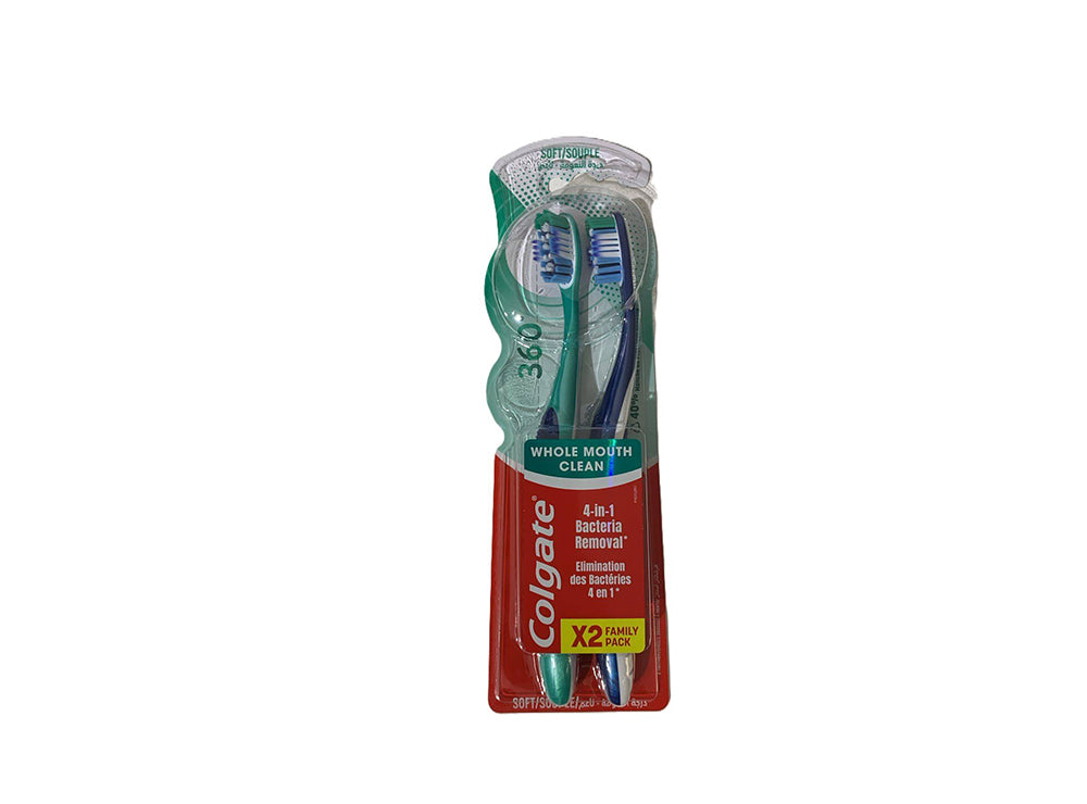 Colgate Toothbrush 360 Whole Mouth Clean Soft 1+1