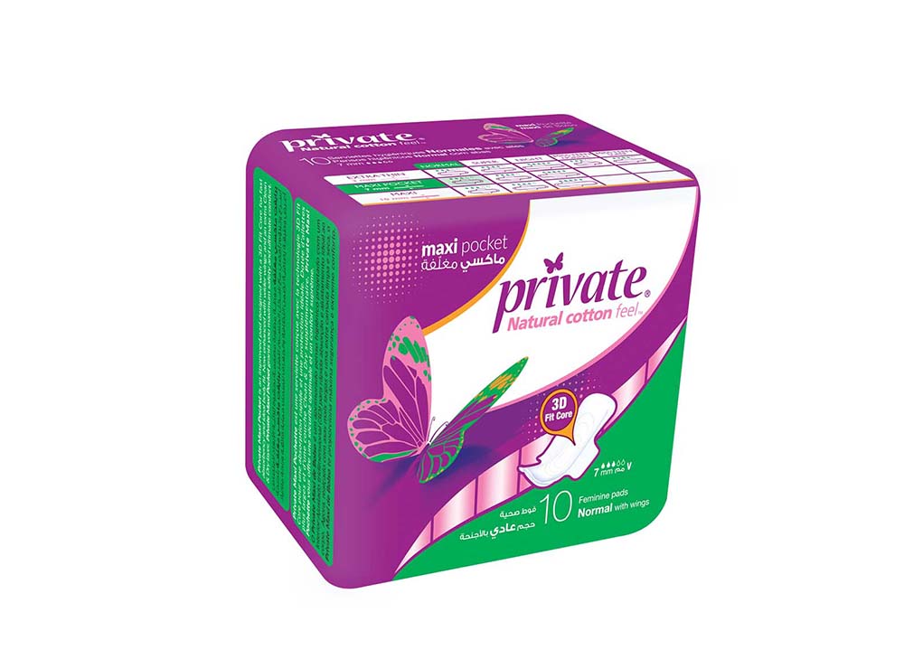 Private Maxi Pocket Normal With Wings 10 pieces