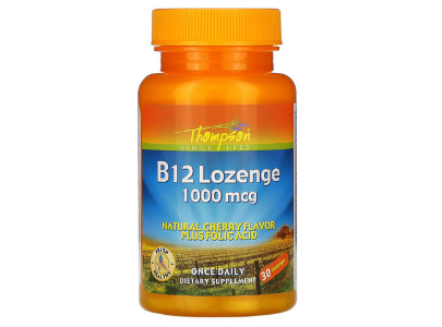 Thompson Vitamin B 12 and Folic Acid 1000mcg 30 Lozenges 30 lozenges