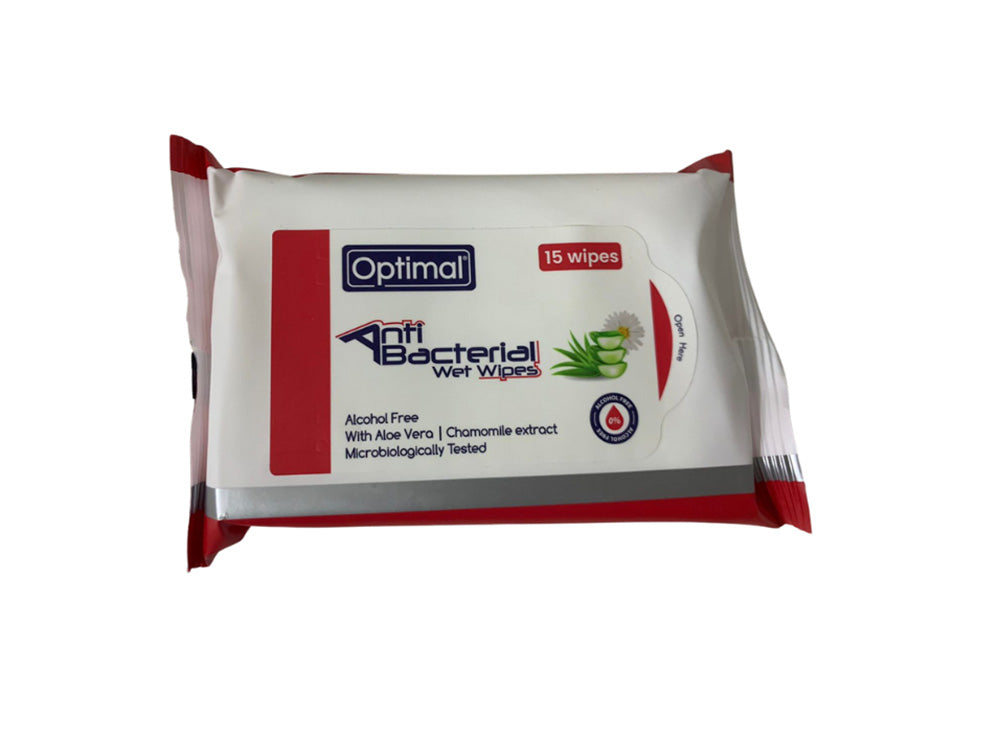 Optimal Anti Bacterial Pocket Wet Wipes 015 15 pieces