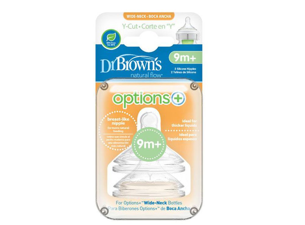 Dr Brown's Options & Nipples 9 Months+ 2 pieces
