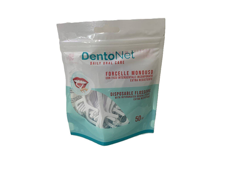 Dentonet Disposable Flossers With Tooth Pick End 50 pieces