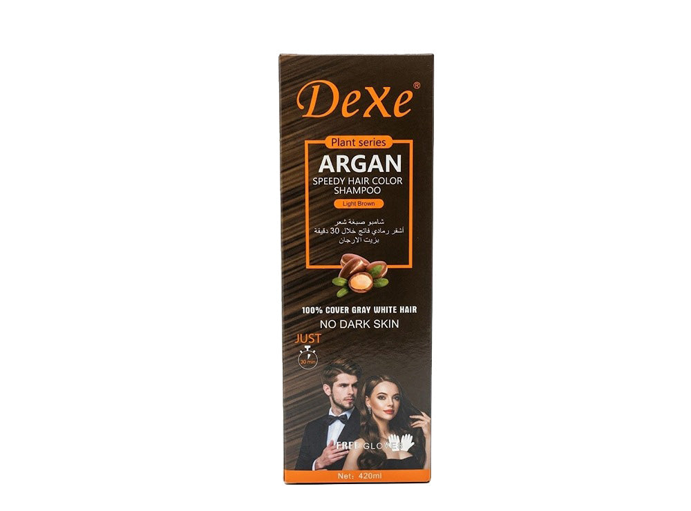 Dexe Argan Hair Color Shampoo Light Brown 420 ml