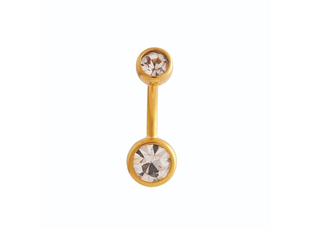 Medisept Belly Pierce Jewelry Double Jewel Crystal Bc 71204