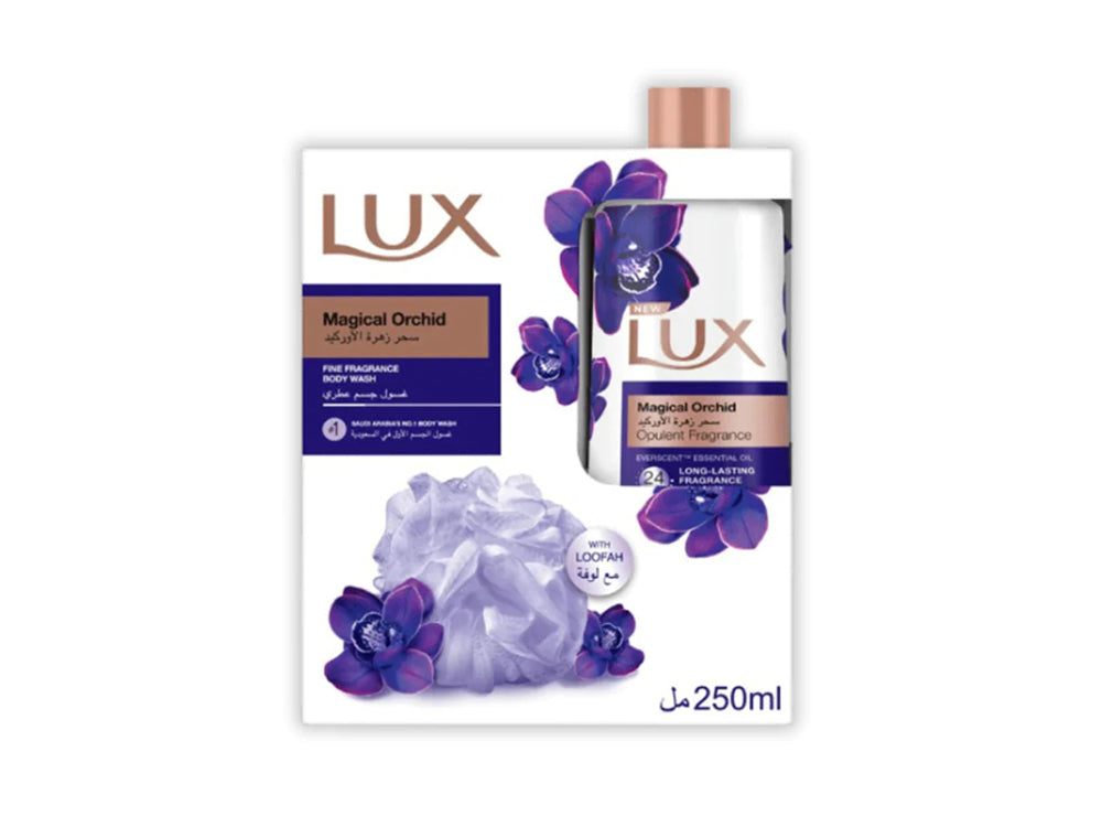 Lux Body Wash Magical Orchid With Loofah 250 ml