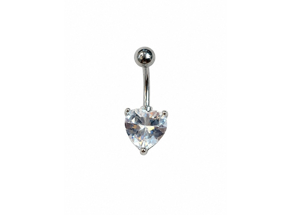 Medisept Belly Pierce Jewelry Single Jewel Crystal Heart Bc 70097 9 mm