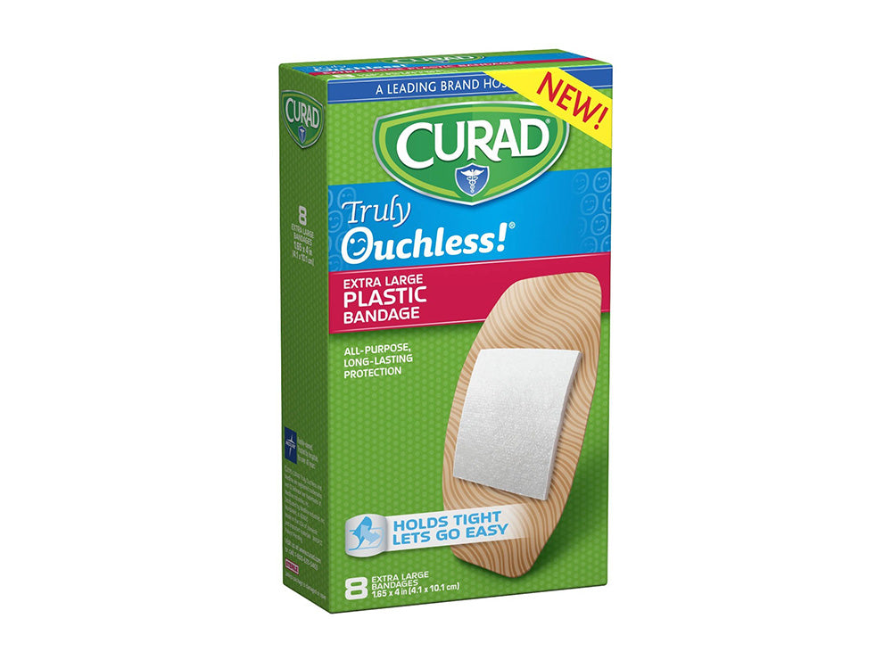 Curad Plaster Truly Ouchless Plastic Xl 8 pieces