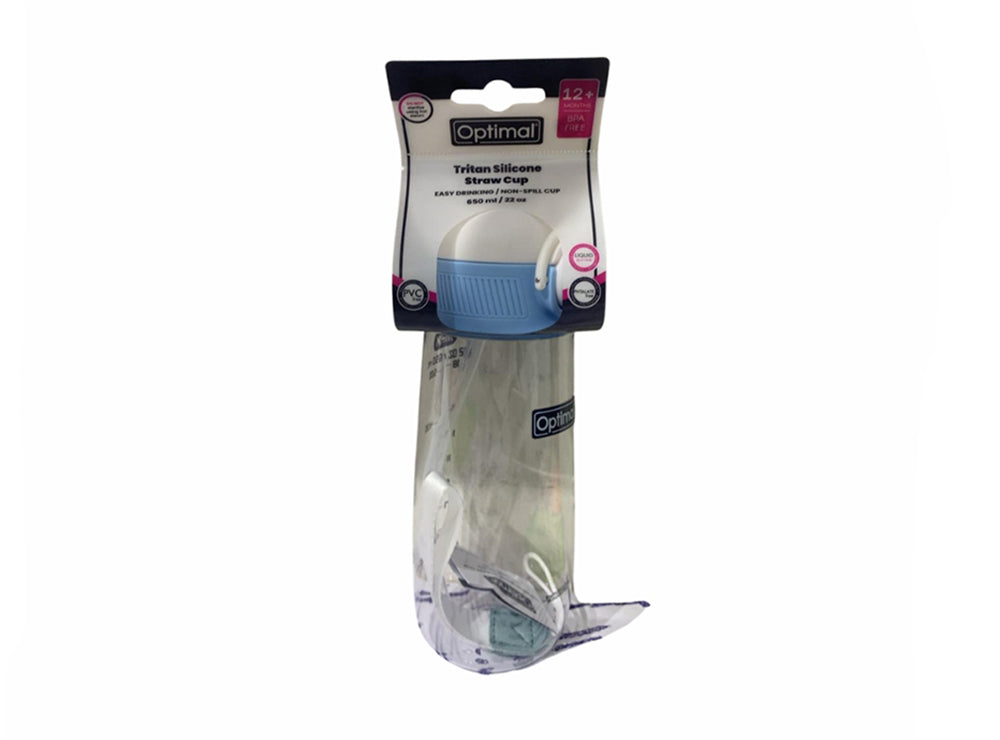 Optimal Tritan Silicone Straw Cup Blue 2018 650 ml