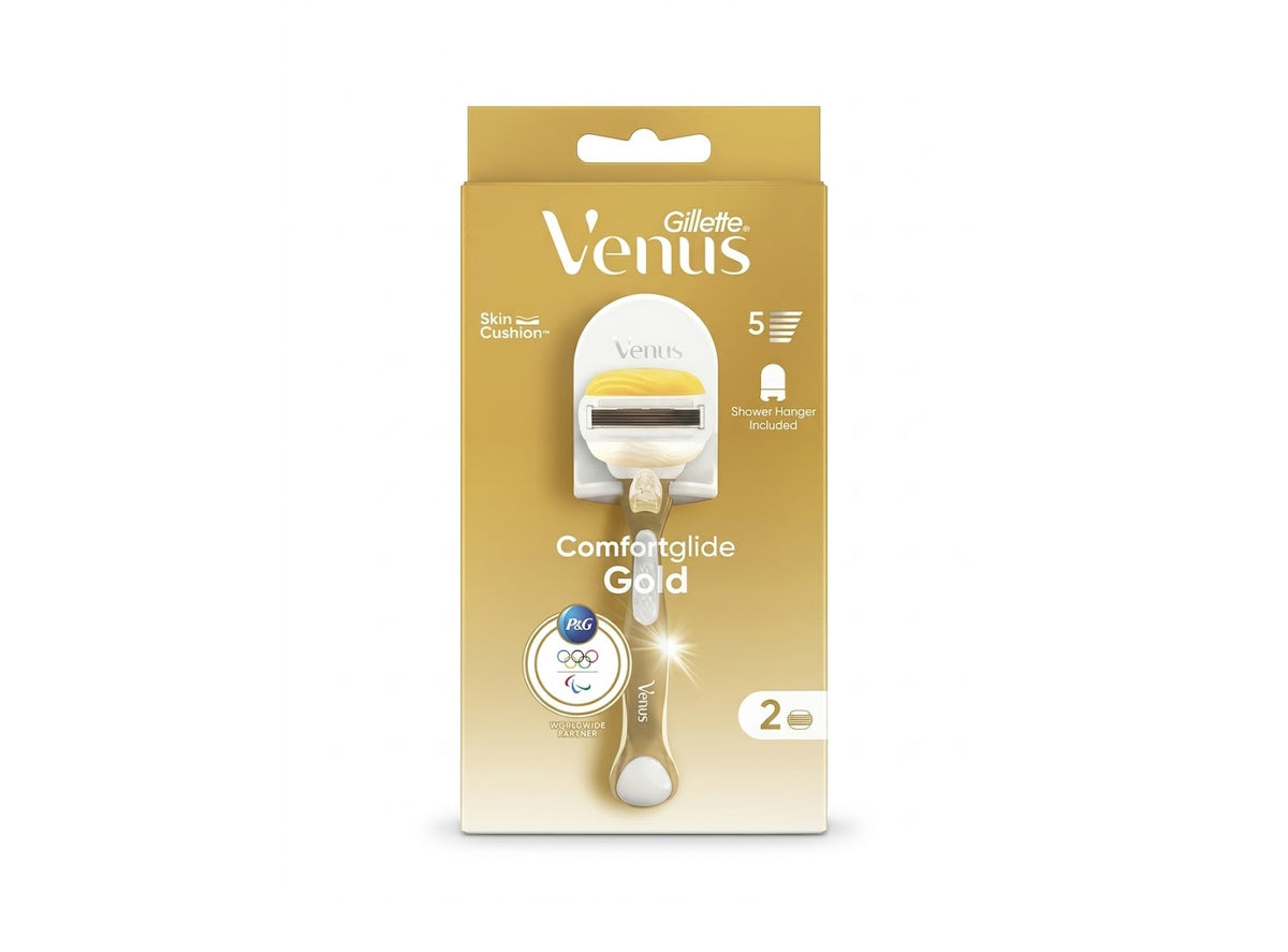 Gillette Venus 5 Comfortglide Gold Machine Razor With Extra Refill