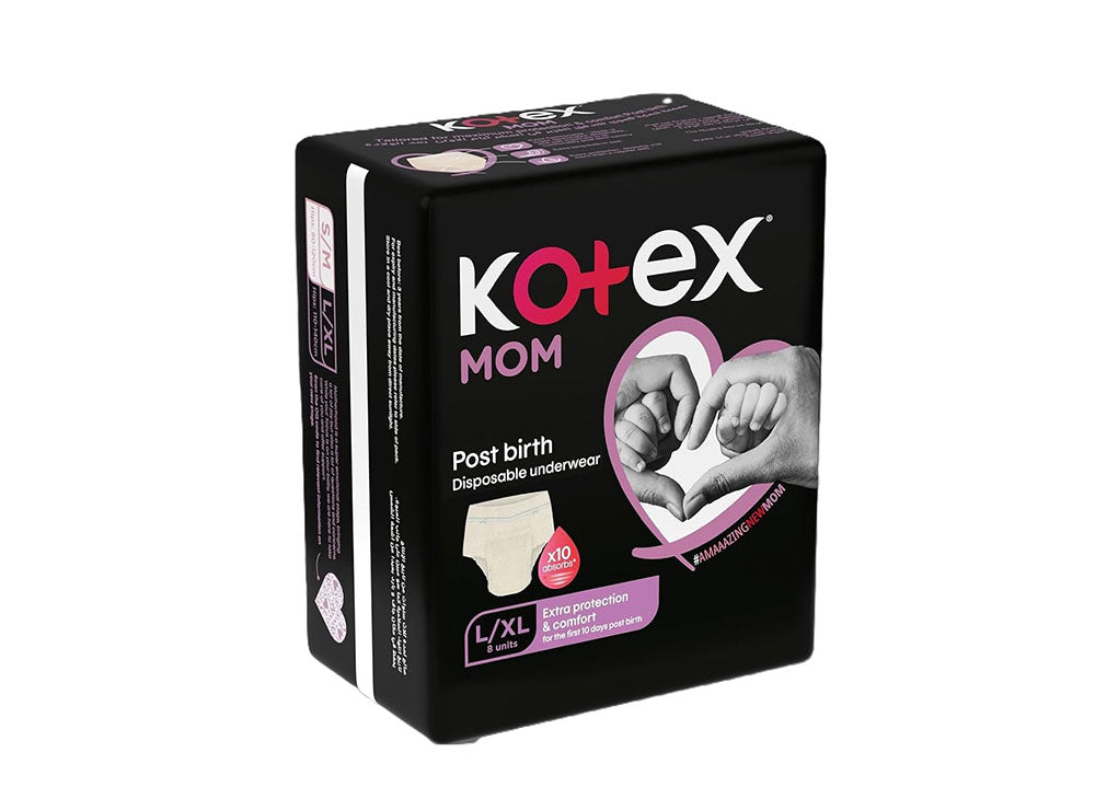 Kotex Mom Post Birth Pants Large Xlarge 8 pieces