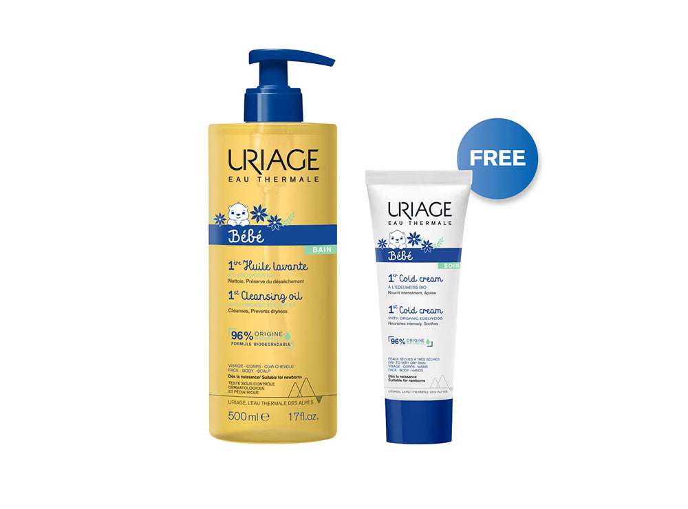 Uriage Bebe Huile Lavante 500Ml+Free Cold Cream 75Ml 500 75ml