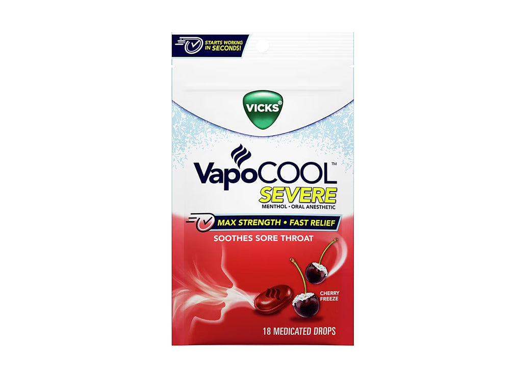 Vicks Vapocool Cherry Drops 18 pieces