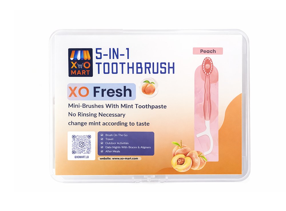 Xo Fresh 5In1 Toothbrush Peach 10 pieces