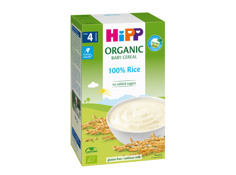 Hipp Organic Cereal Baby Rice 4M 200 g