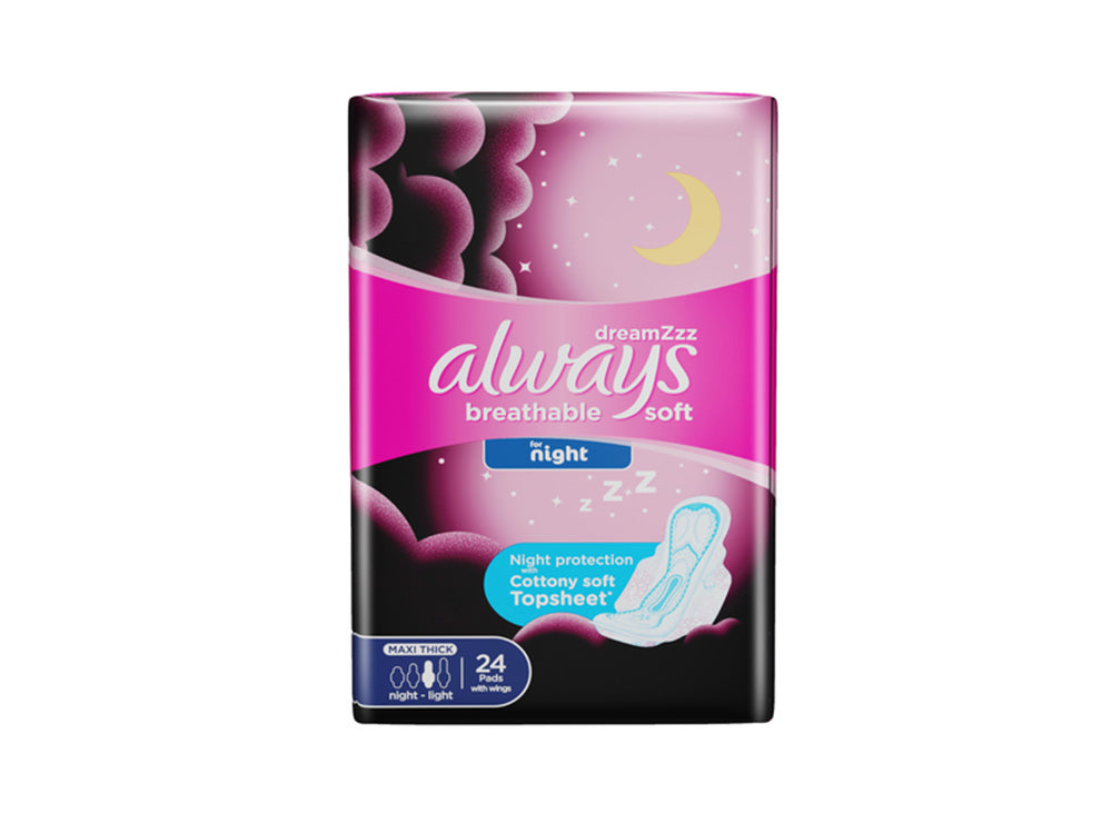 Always Thick Night Soft 24 pieces