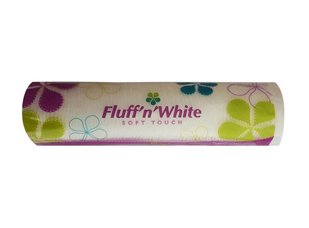 Fluff'N White Cotton Round Pads 75 pieces