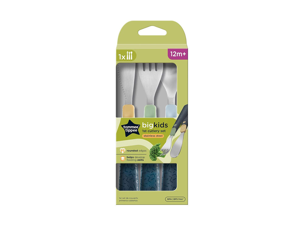 Tommee Tippee Big Kids 1St Cutlery Set Stainless Steel 3 pieces