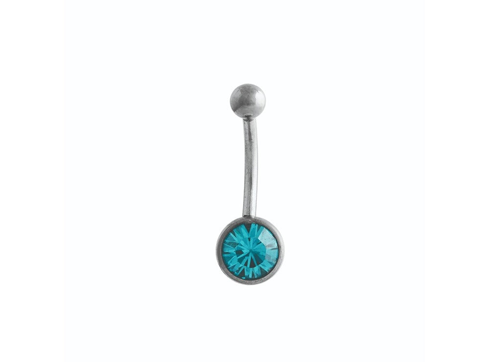 Medisept Belly Pierce Jewelry Single Jewel Aquamarine Bc 72103