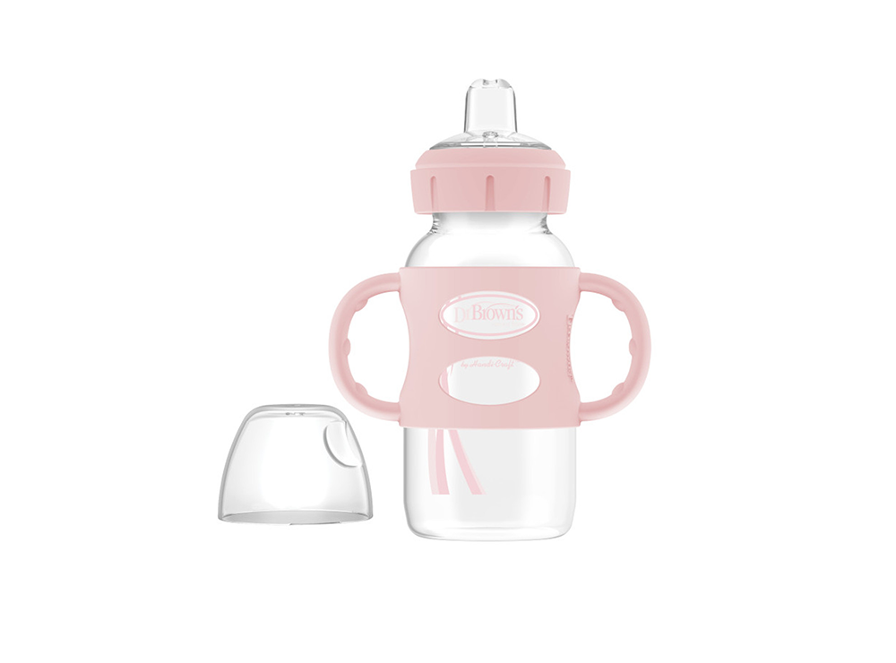 Dr Brown's Sippy Bottle With Handles (6M+) Pink 270 ml
