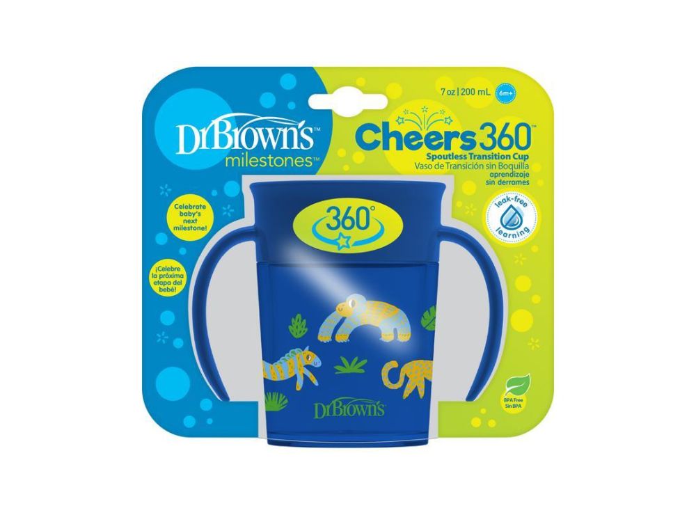 Dr Brown's Cheers 360 Transition Cup 6 Months+ Blue 200 ml