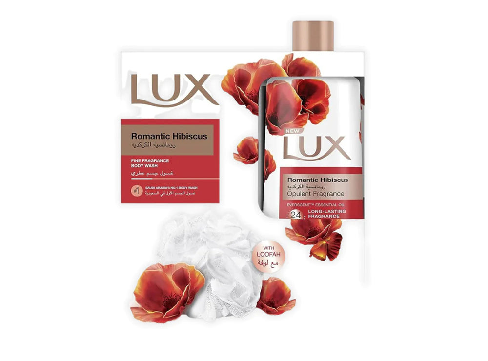 Lux Body Wash Romantic Hibiscus With Loofah 250 ml