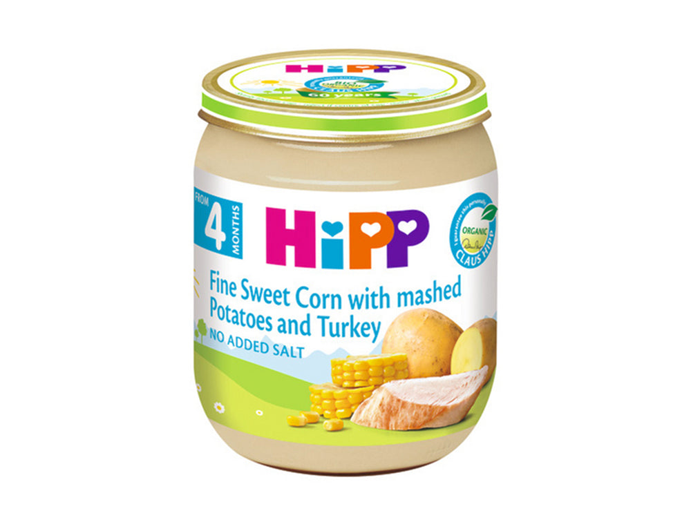 Hipp Fine Sweet Corn With Mashed Potatoes & Turkey 4M 125 g