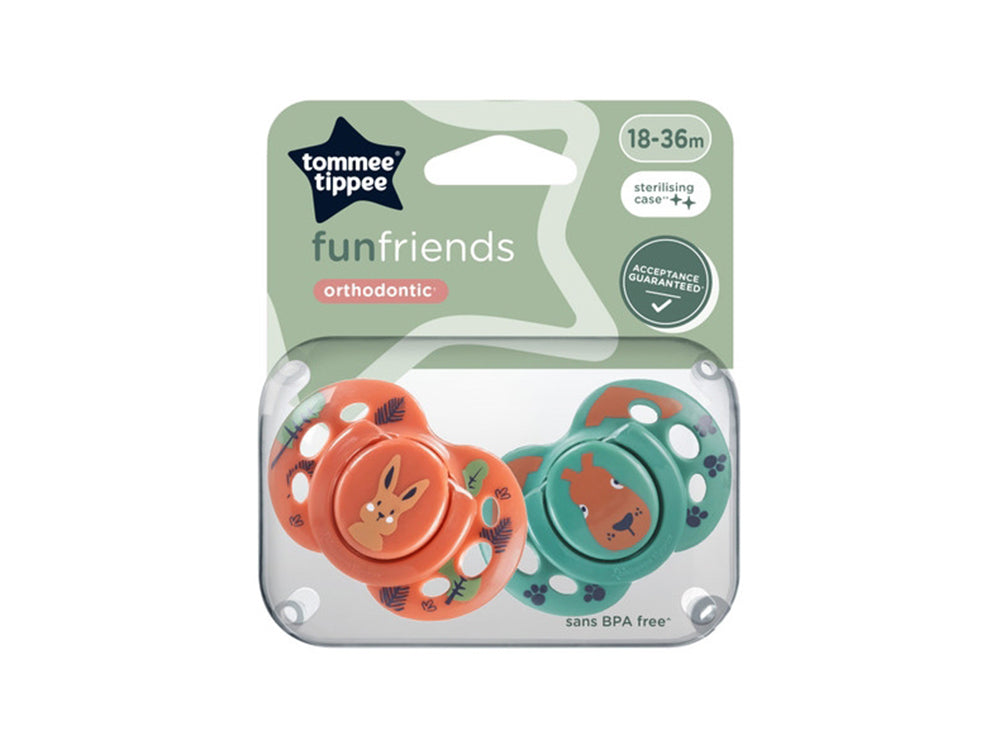 Tommee Tippee Soother Fun Friends Bunny Neutral 18-36M 2 pieces