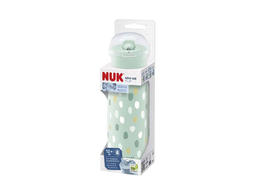 Nuk Mini Me Flip 2In1 Bottle Dots Green 12M+ 450 ml