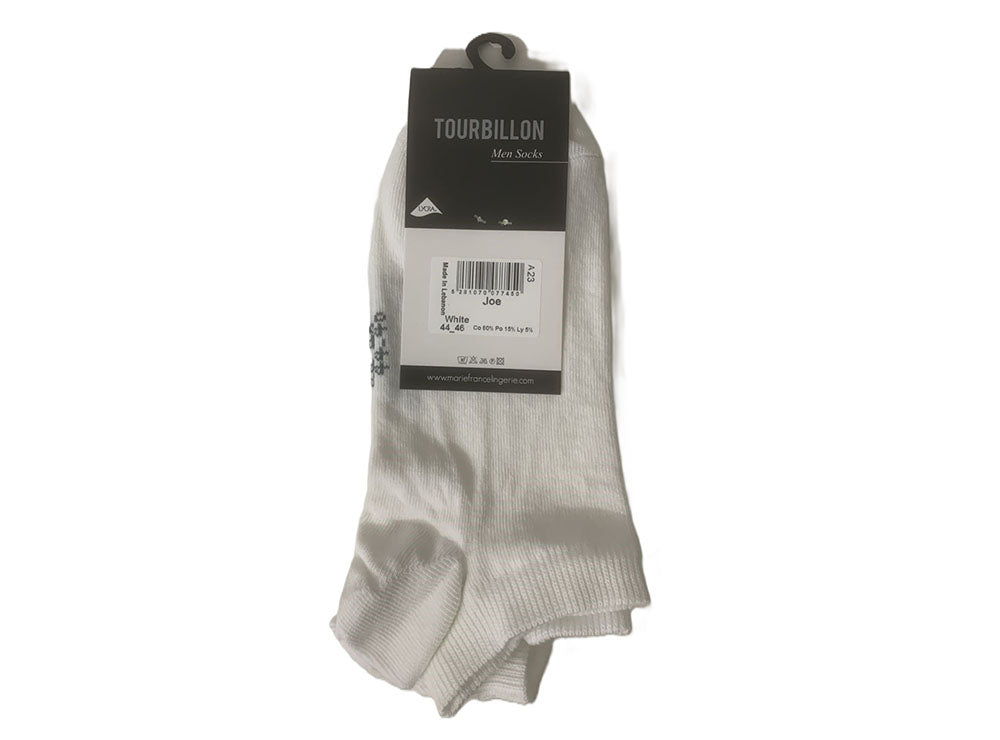 Tourbillon Joe Men Socks Cotton Lycra White Size 44 To 46