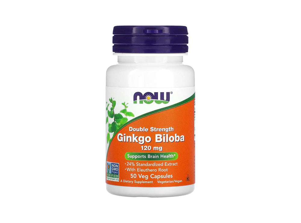 Now Ginkgo Biloba Double Strength 120Mg 50 capsules