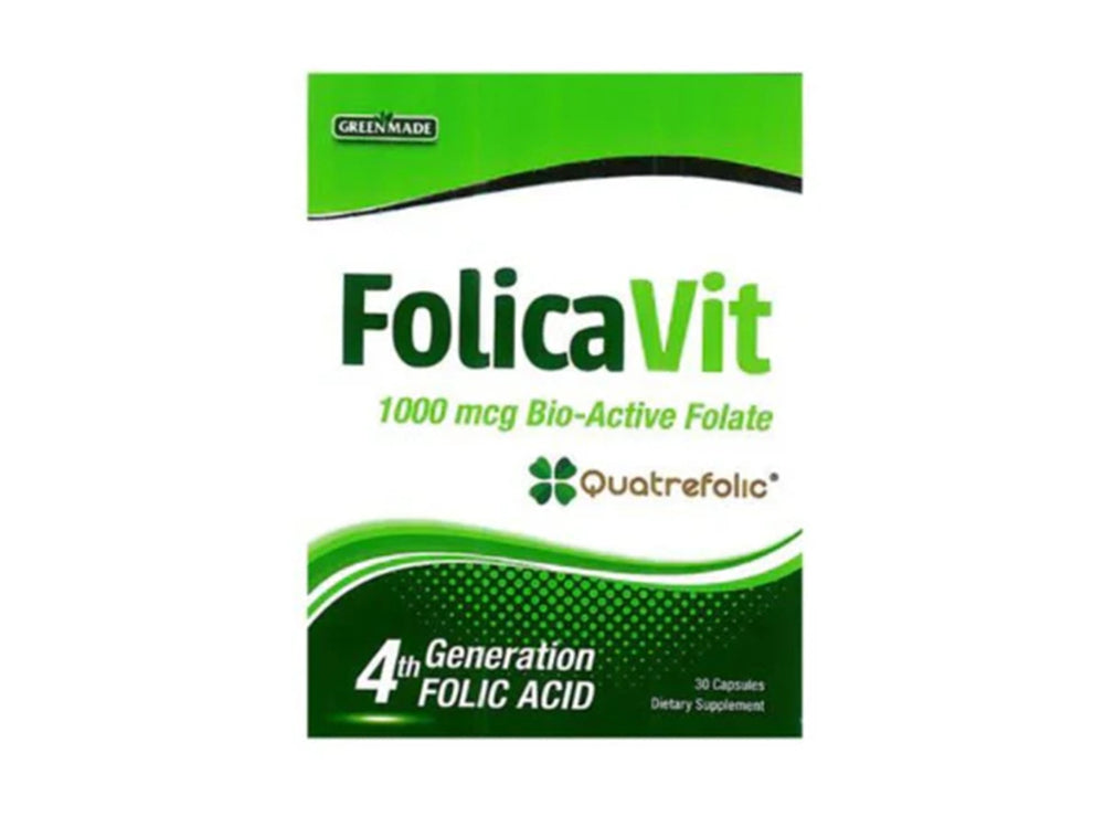 Folicavit Folic Acid With B6 And B12 Green 30 capsules