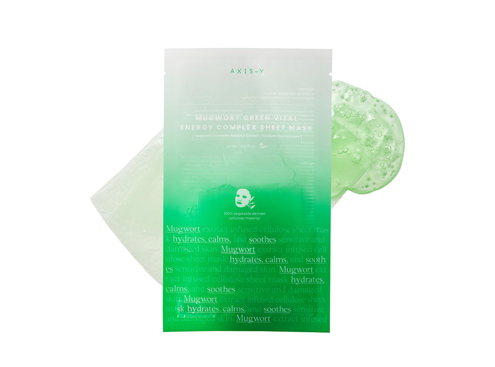 Axis Y Mugwort Green Vital Energy Complex Sheet Face Mask 27 ml