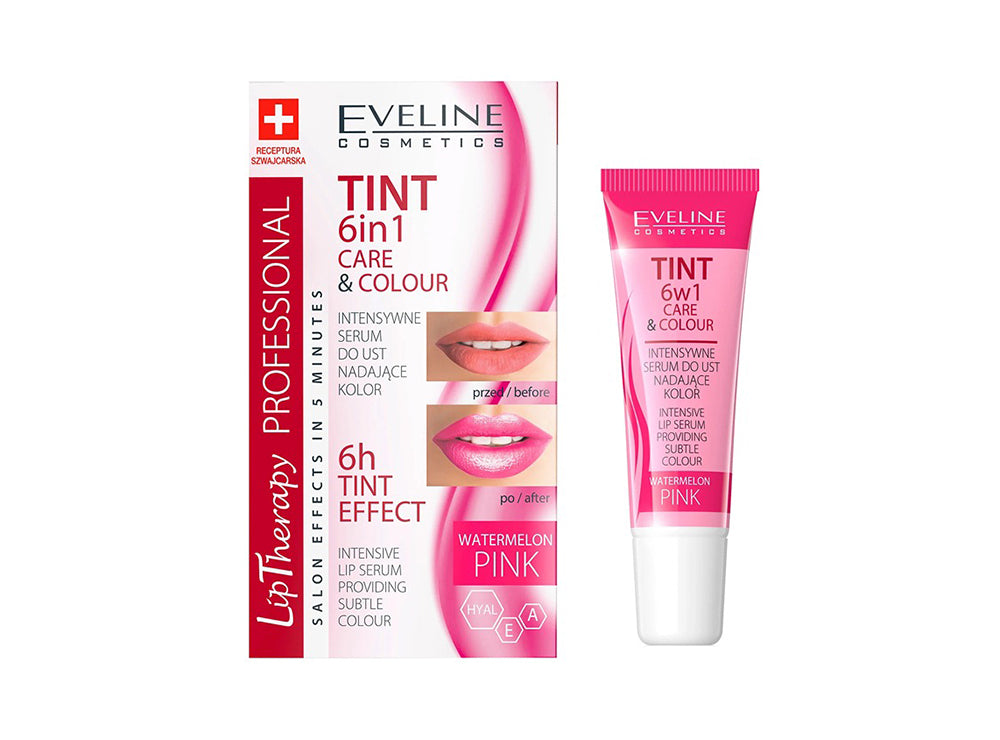 Eveline Lip Tint 6In1 Care & Colour Watermelon Pink 12 ml