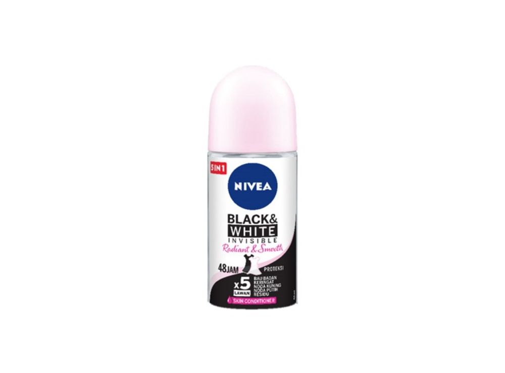 Nivea Deo Roll On Black & White Radiant & Smooth For Women 50 ml