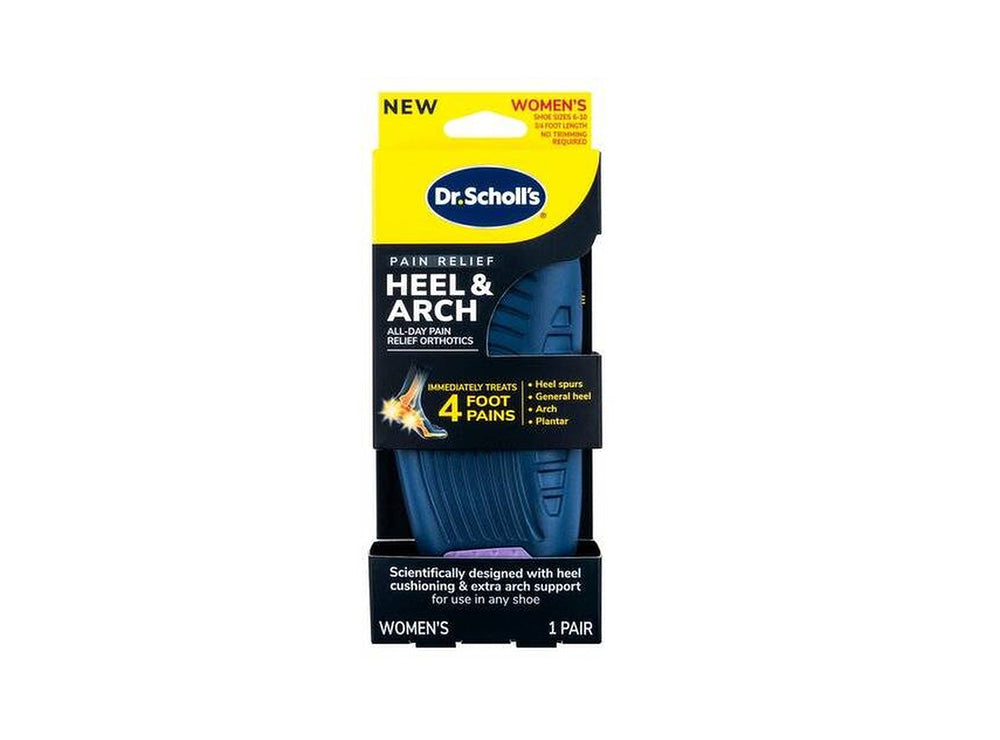 Dr Scholl's Heeal & Arch All Day Pain Relief Orthotics Women Size 6 To 10 1 pair