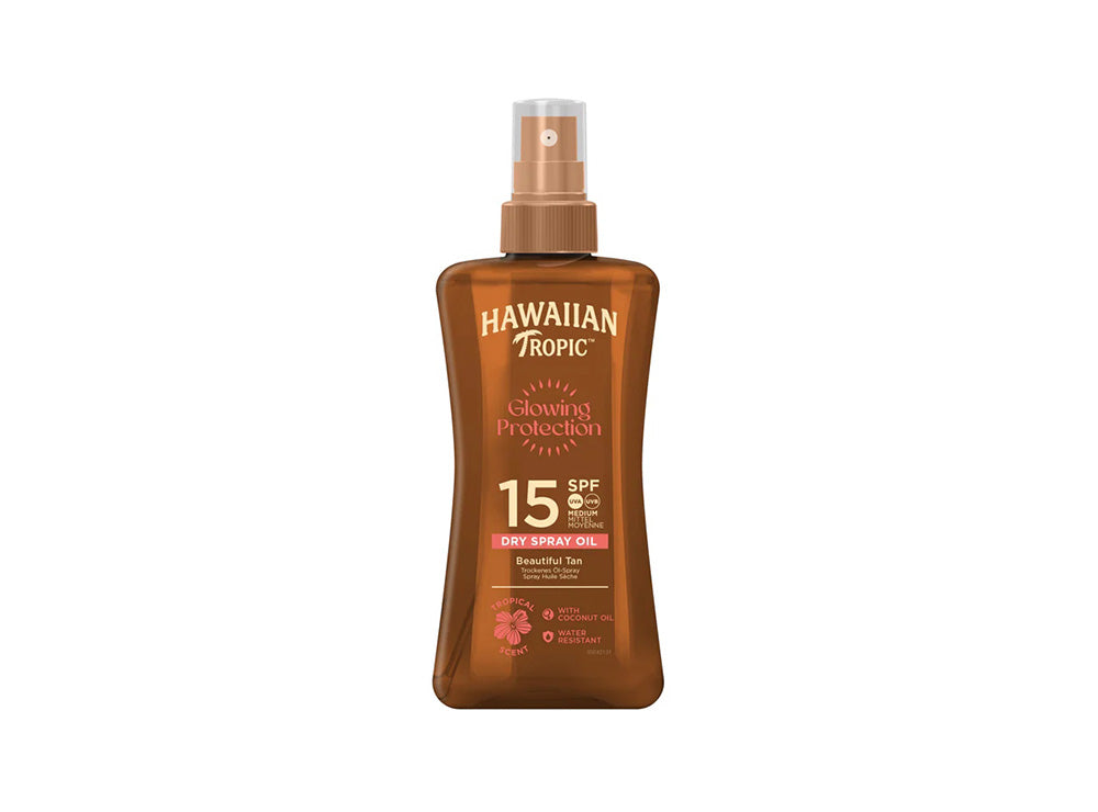 Hawaiian Tropic Glowing Dry Oil Gel Tan Spray Spf15 200 ml