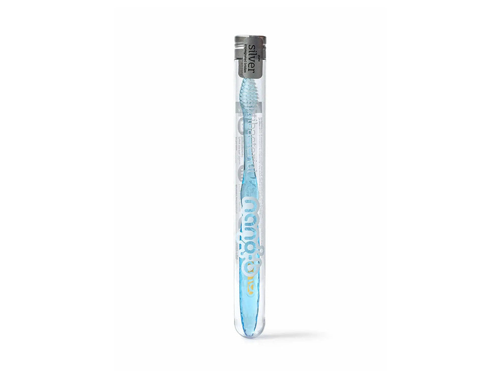 Nano B Toothbrush Silver Blue Medium