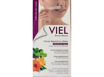 Viel Facial Depilatory Strips + 4 Wipes 20 pieces