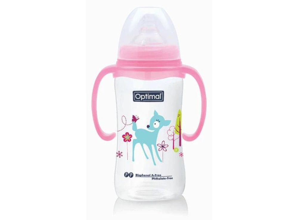 Optimal Baby Feeding Bottle With Handle 6M 300 ml