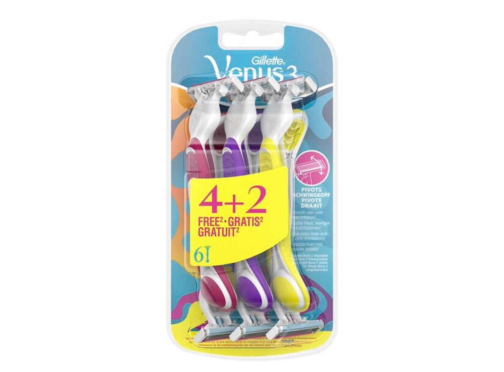 Gillette Venus 3 Razor Assorted 6 pieces