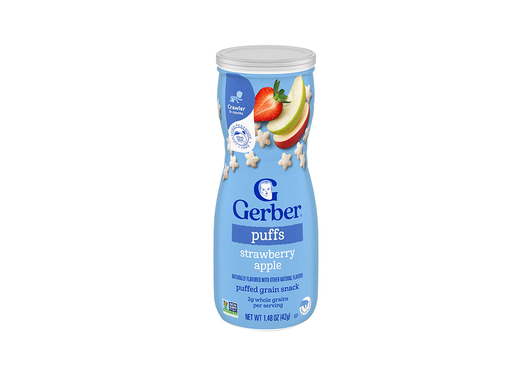 Gerber Organic Grain & Grow Strawberry Apple Puffs 8+Month 42 g