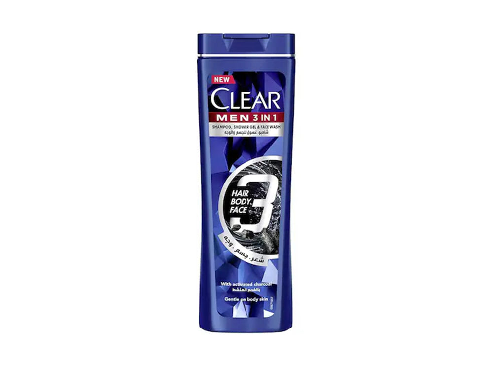Clear Shampoo Men 3 In 1 Charcoal 360 ml