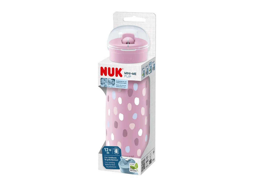 Nuk Mini Me Flip 2In1 Bottle Dots Pink 12M+ 450 ml