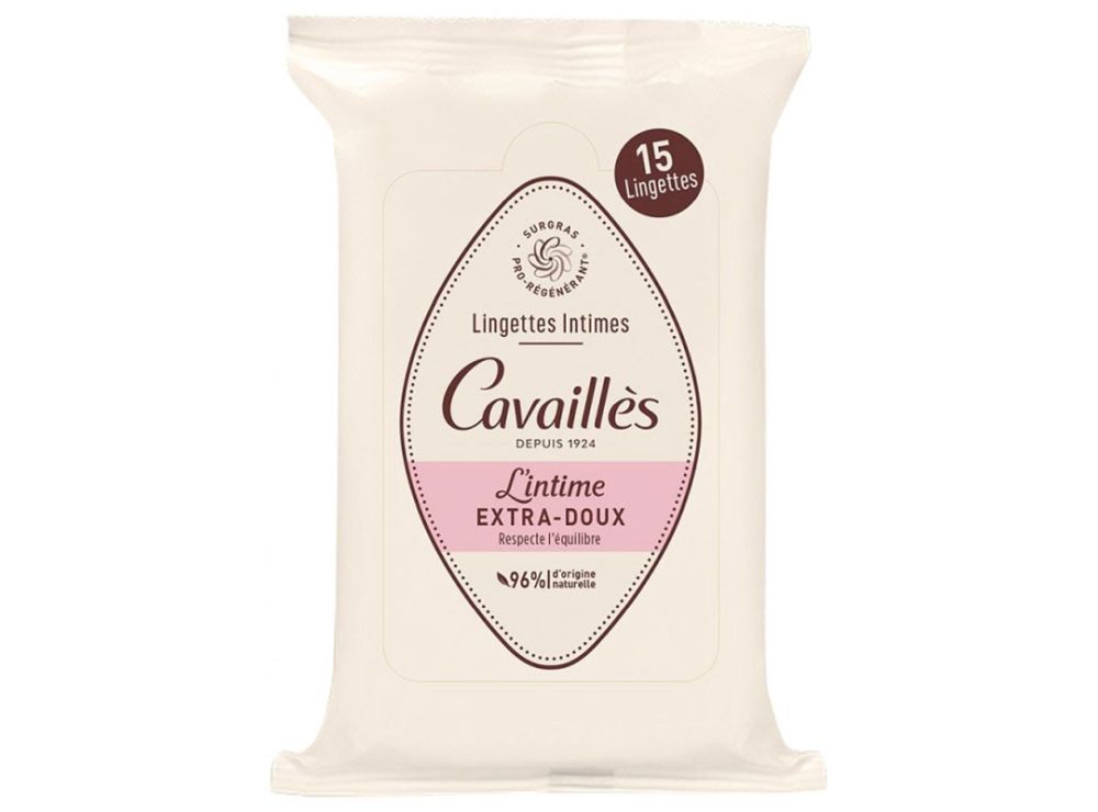 Roge Cavailles Lingettes Intime Extra Doux 15 pieces