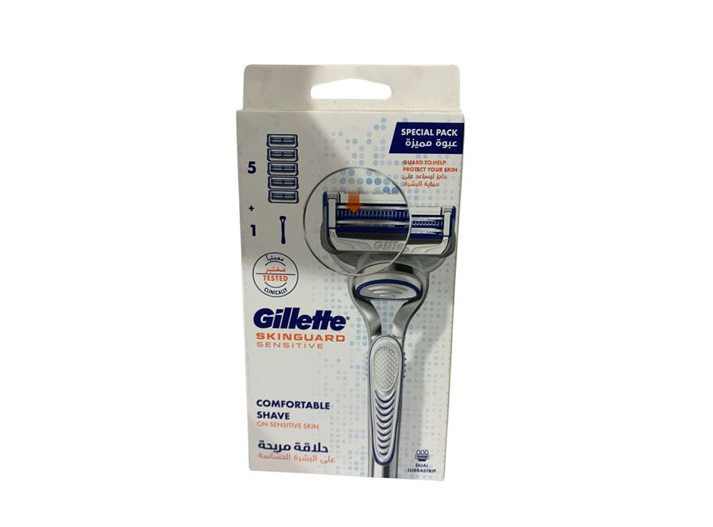 Gillette Skinguard Sensitive Machine + 5 Refills 1 piece