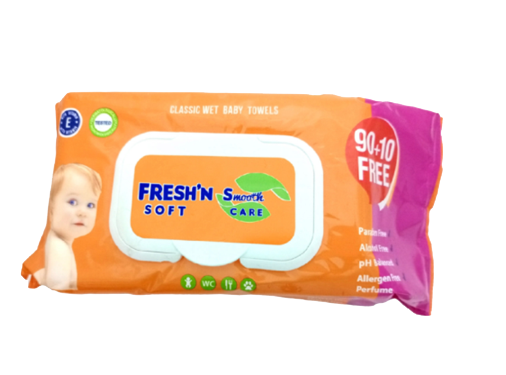 Fresh'N Soft Wipes Thick & Flexible 60 pieces